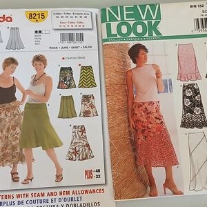 2 Ladies Skirts Sewing Patterns.  burda and New Look Size 10-22
